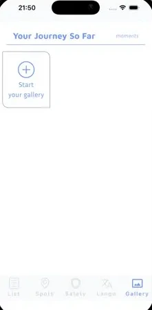 Trip gallery, ready to start saving moments